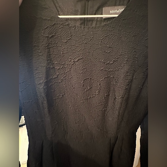 Marisfrolg size 40 (US 8-10) black textured brocade dress - Picture 7 of 8